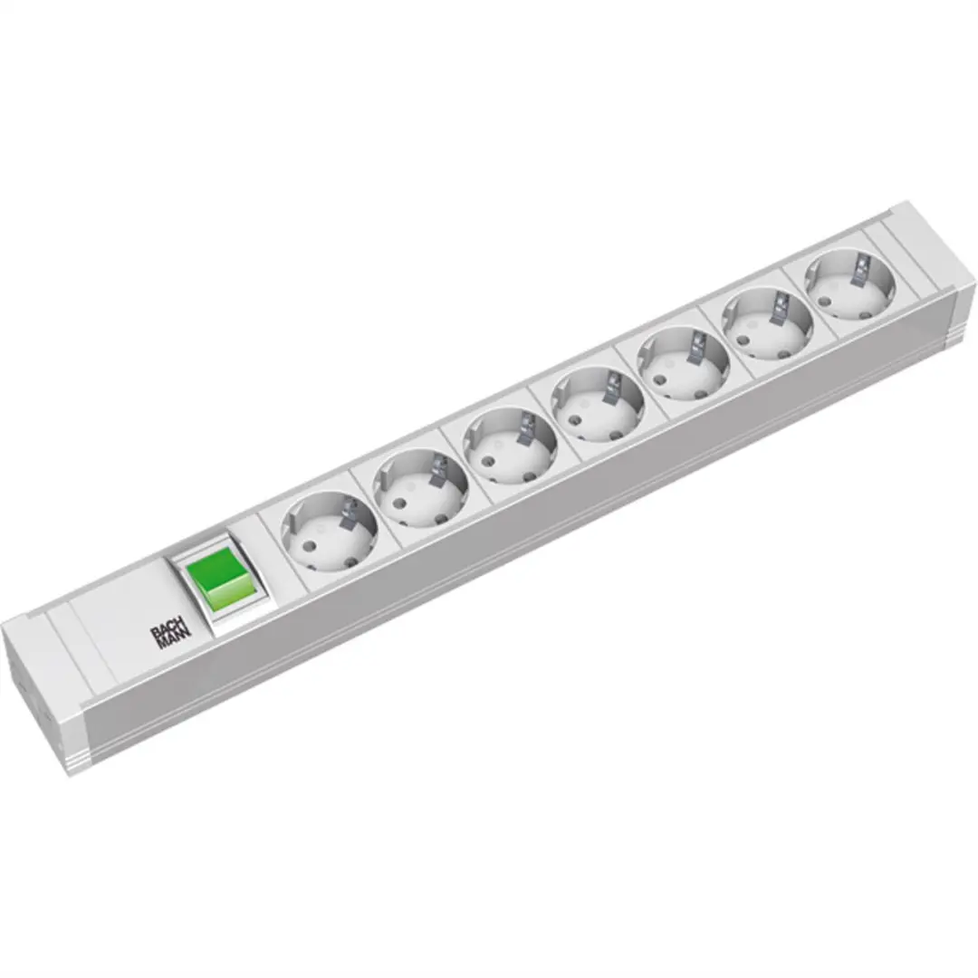 BACHMANN 19 PVC 7xCEE7/3 1xschakelaar voeding 2,0m CEE7/7
