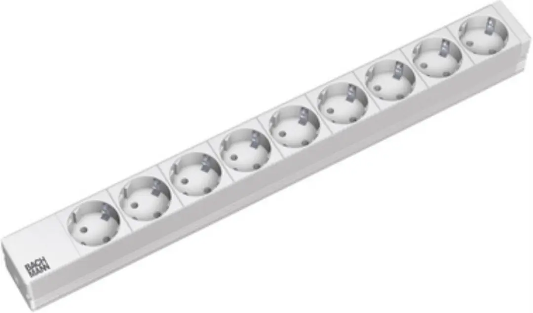 Bachmann 333.506 19" Stekkerdoos 9-voudig - 2m - Zwart - afbeelding 2 van 2
