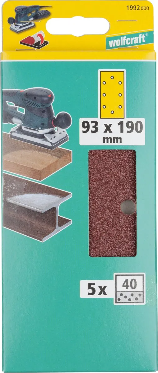 Wolfcraft Zelfhechtende Schuurstroken 1992000 - 5 Stuks