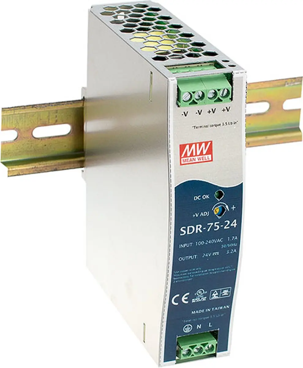 Mean Well SDR-75-24 DIN-rail netvoeding 24V 3.2A