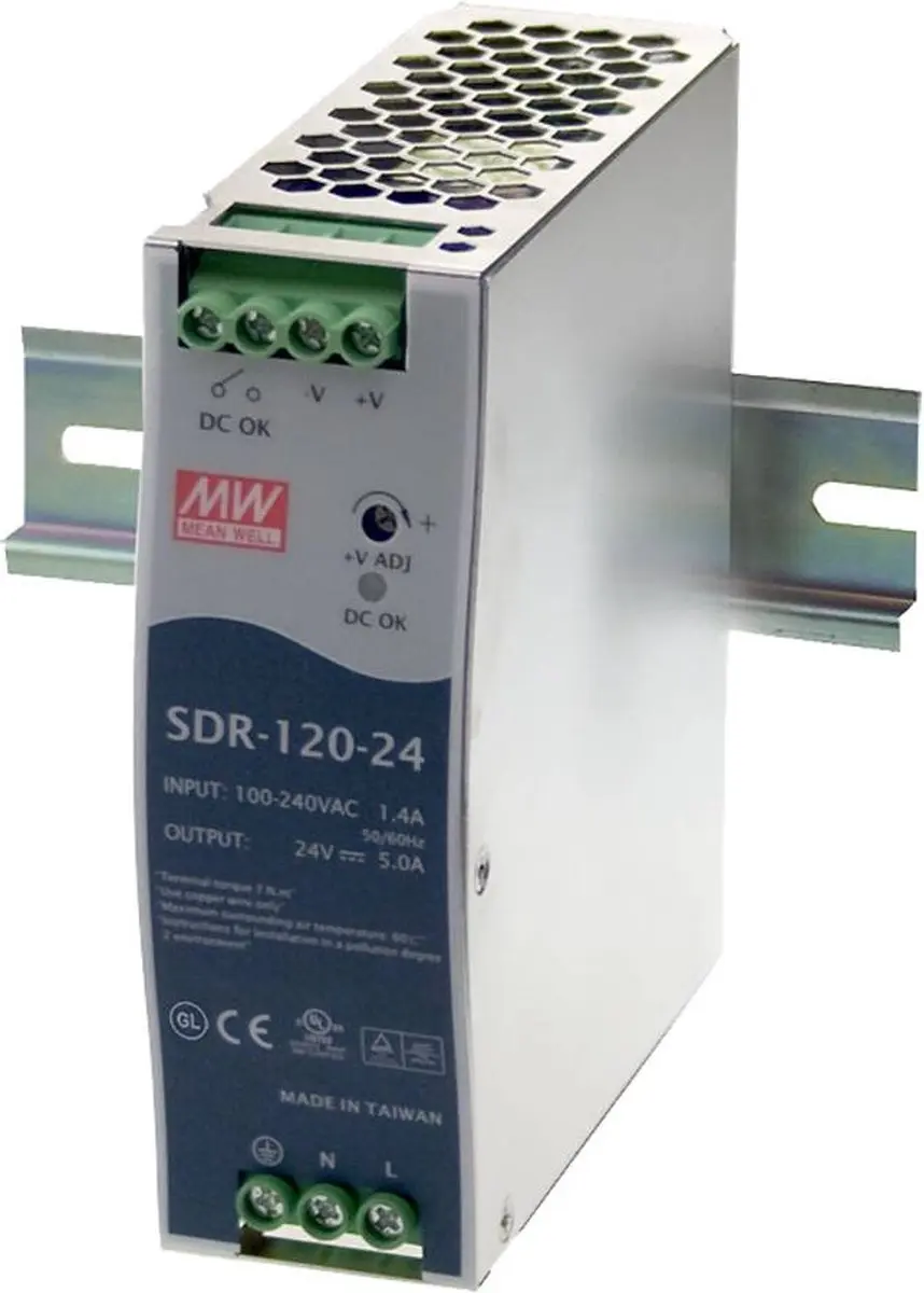 Mean Well SDR-120-12 DIN-rail netvoeding 12 V/DC 10 A 120 W Aantal uitgangen: 1