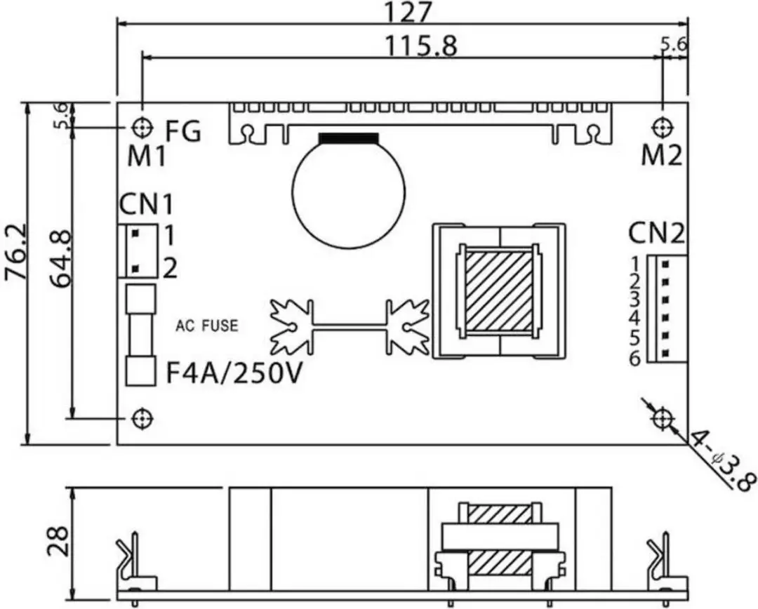 Mean Well PT-45B AC/DC Voedingsmodule - afbeelding 2 van 4
