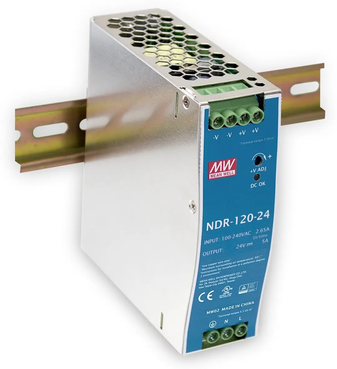Mean Well NDR-120-12 DIN-rail netvoeding 12V 10A