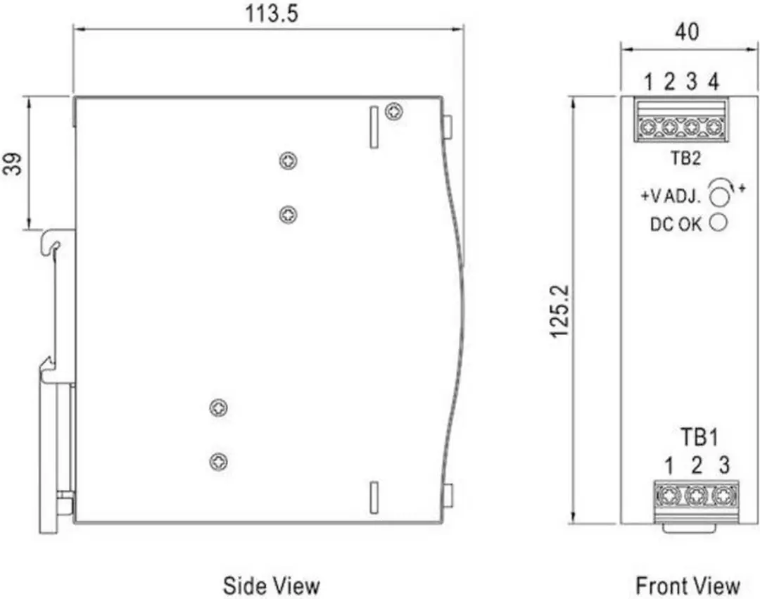 Mean Well NDR-120-12 DIN-rail netvoeding 12V 10A - afbeelding 2 van 4