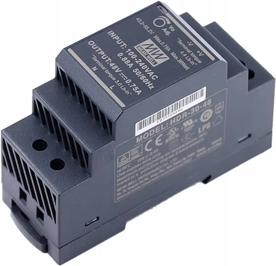 Mean Well HDR-30-48 DIN-rail netvoeding 48V 36W