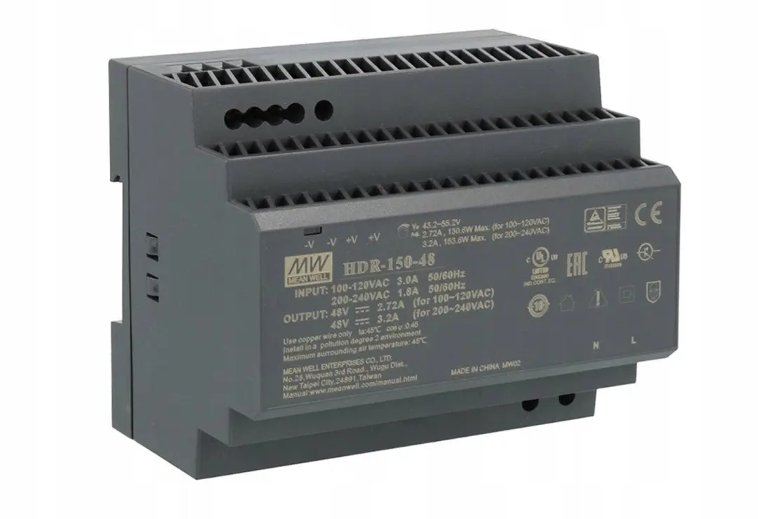 Mean Well HDR-150-48 DIN-rail voeding 48V/DC 153.6W - afbeelding 2 van 4