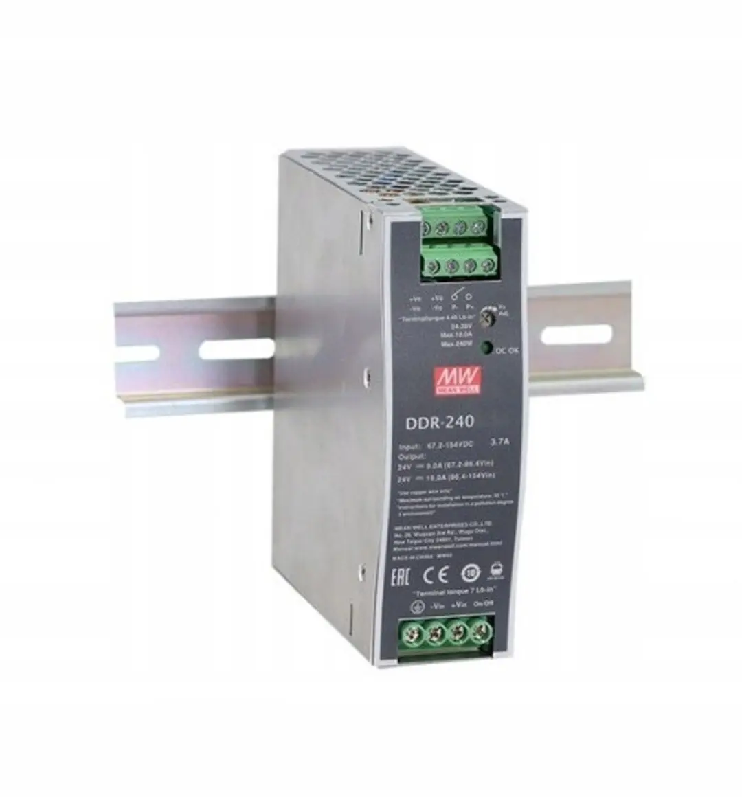 Mean Well DDR-240D-24 DIN-rail DC/DC-converter 24V 10A 240W