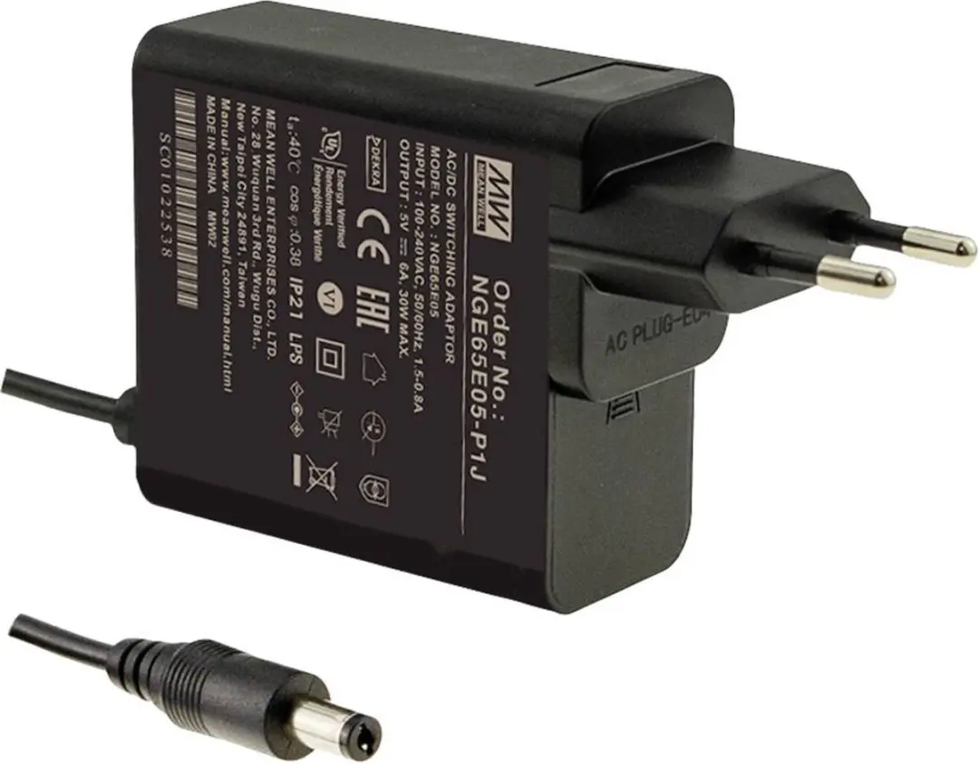 Mean Well NGE65E12-P1J Stekkernetvoeding 58.5W
