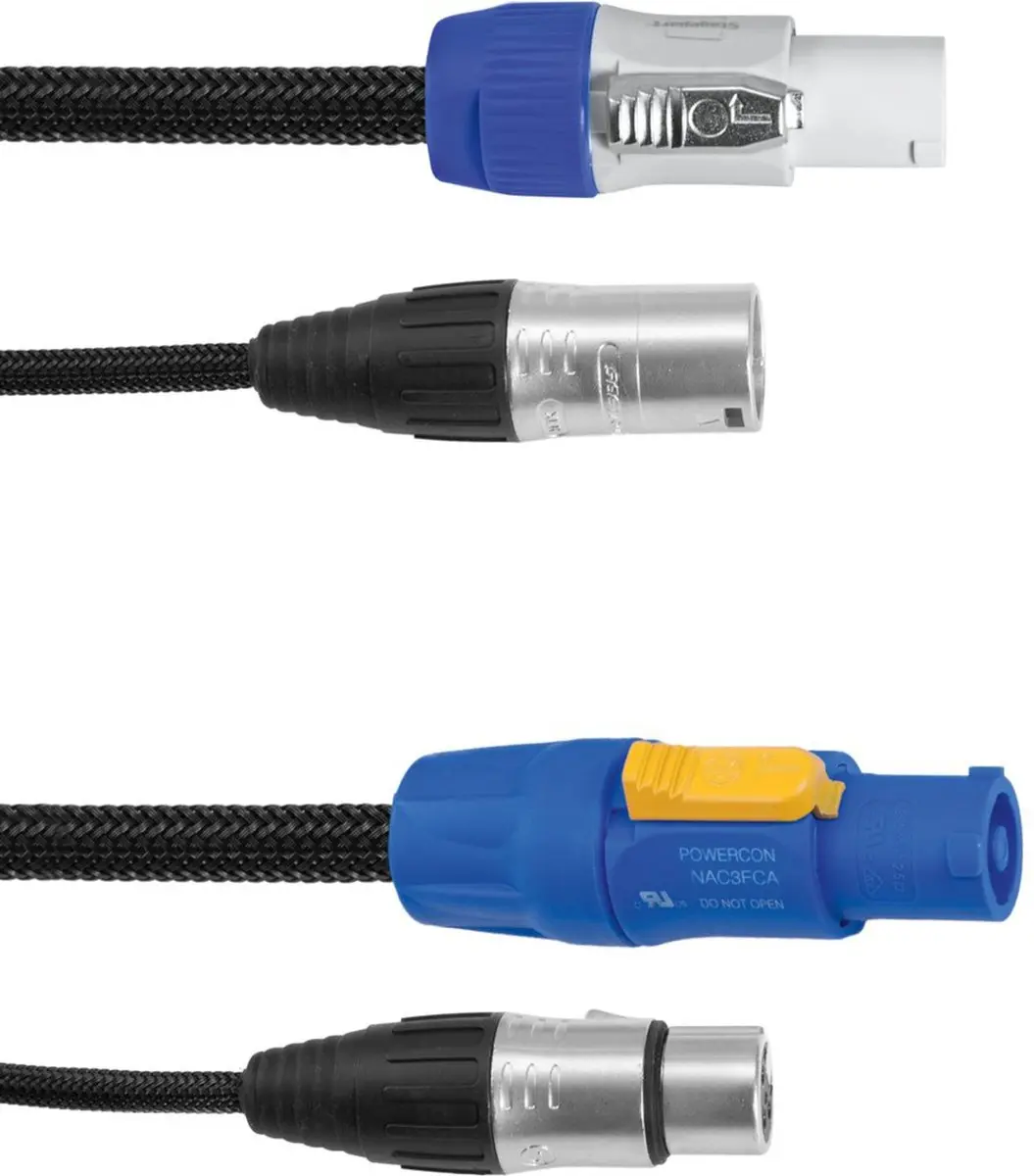 Eurolite DMX P-Con/3-pin XLR Combikabel 1,5m - Zwart - afbeelding 2 van 2