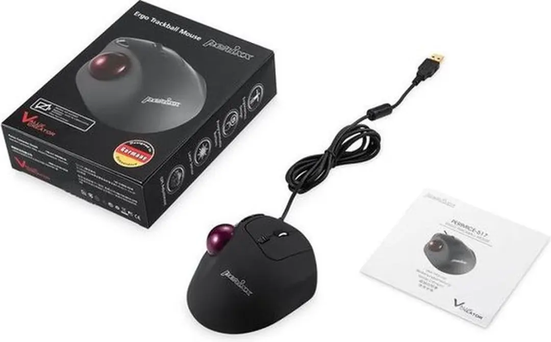 Perixx PERIMICE-517 Bedrade Trackball Muis - Zwart - afbeelding 5 van 6