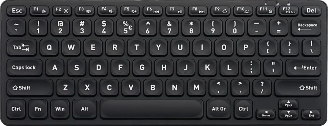 Perixx Periboard 732B Compact draadloos toetsenbord met grote letters en Backlig