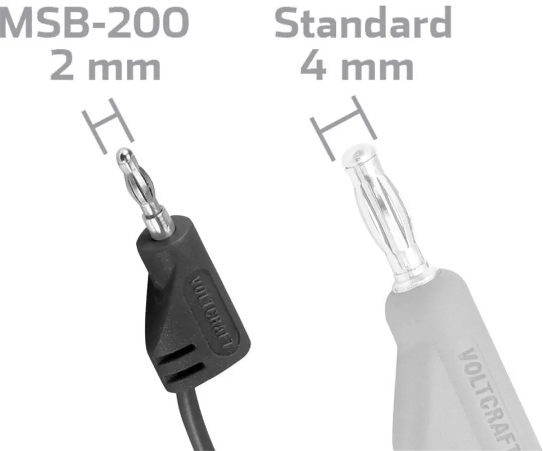 Voltcraft MSB-200 Meetsnoer Banaanstekker 2mm - 30cm - Zwart - afbeelding 2 van 5