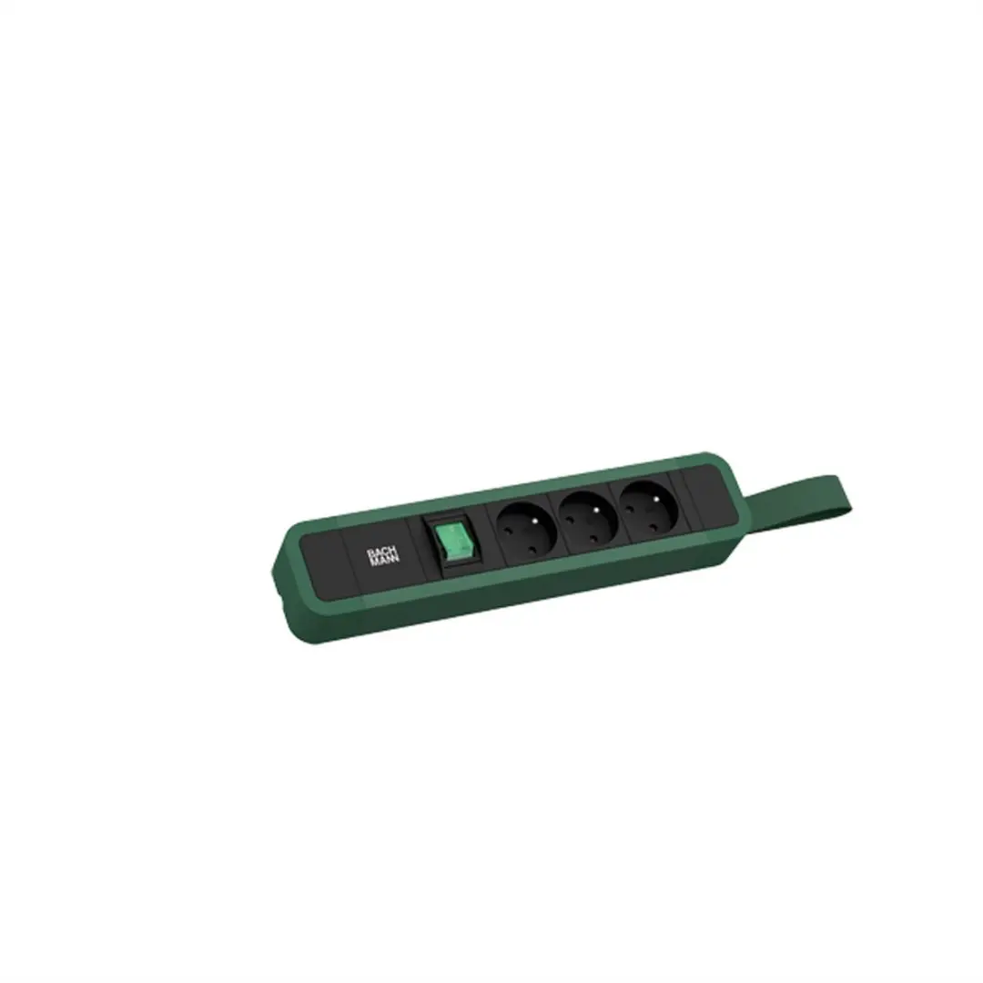 BACHMANN PRIMO 2 3xUTE 1xschakelaar met lus 2,0m CEE7/7 RAL6028