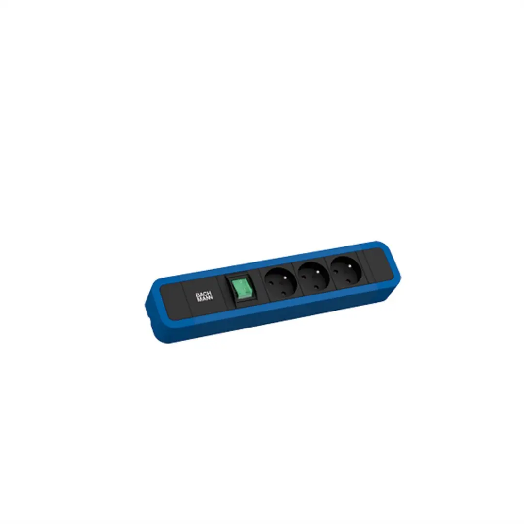 BACHMANN PRIMO 2 3xUTE 1xschakelaar 2,0m CEE7/7 RAL5010