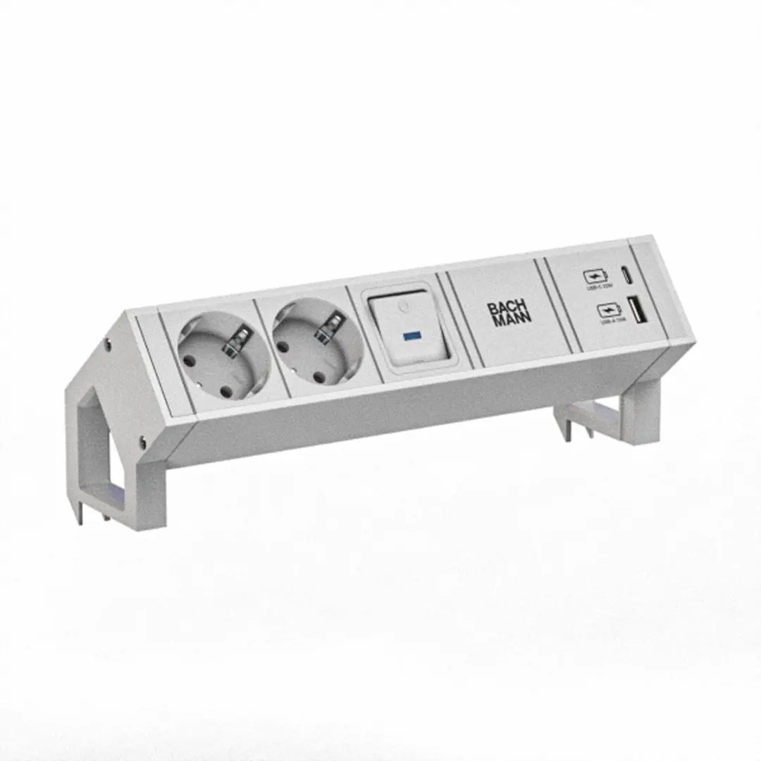 BACHMANN DESK2 wit 2xCEE7/3 1xUSB A/C 22W 0,2m GST18
