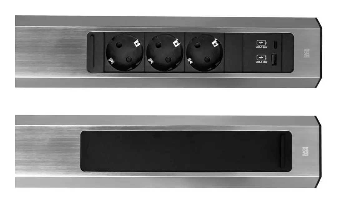 Bachmann CASIA 2 932.006 Stekkerdoos - 3x CEE 7/3, USB A/C - RVS - afbeelding 3 van 6