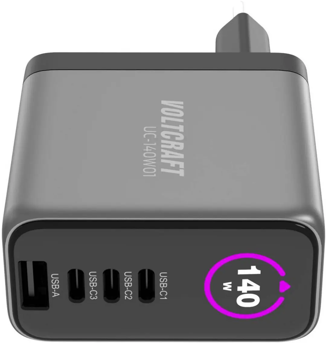 Voltcraft UC-140W01 USB-oplader 140W - Zwart - afbeelding 4 van 4