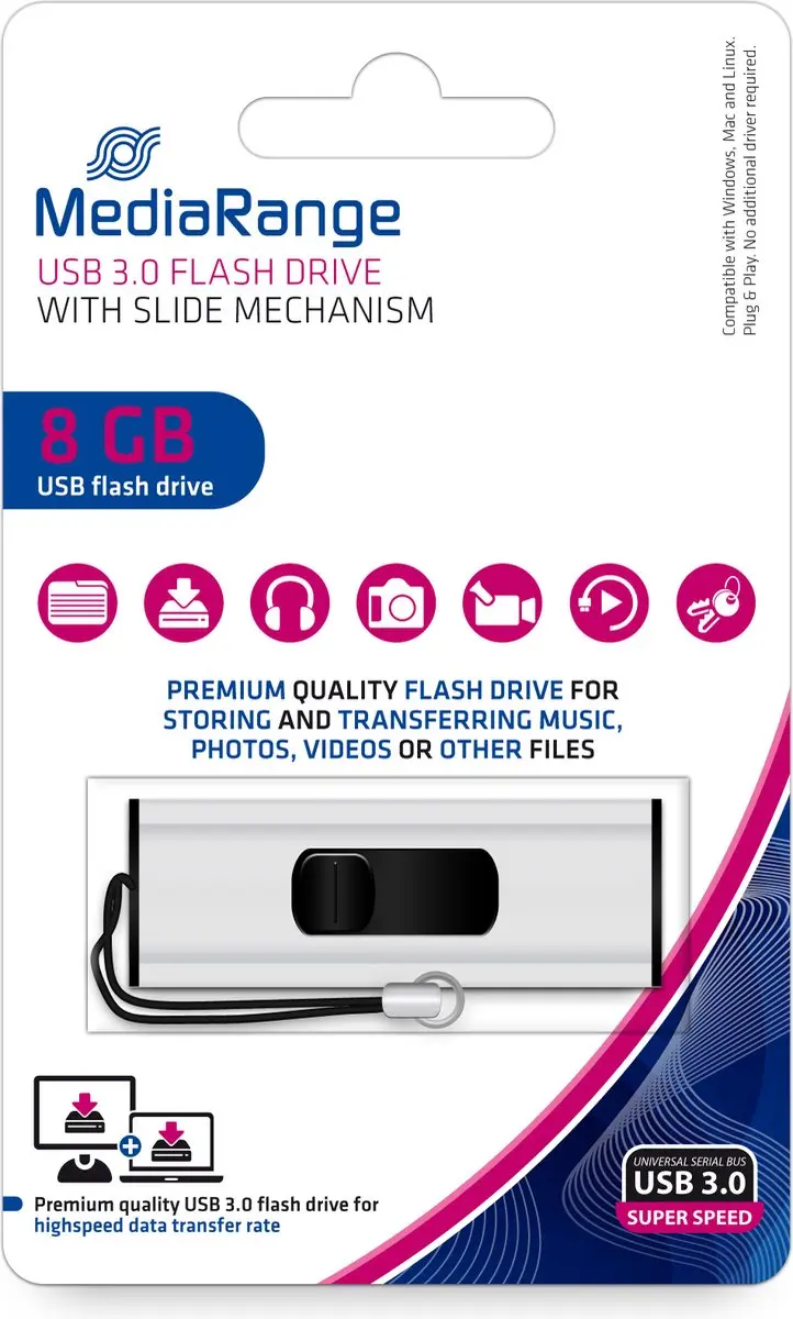 MediaRange SuperSpeed MR914 USB-stick - 8 GB - afbeelding 4 van 6