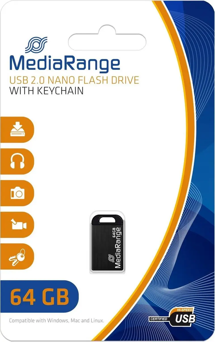 MediaRange Nano USB-stick MR923 - 64 GB - Zwart - afbeelding 4 van 4