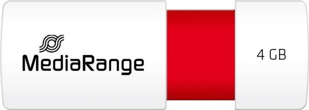 MediaRange MR970 USB-stick 4GB - Rood/Wit - afbeelding 2 van 6