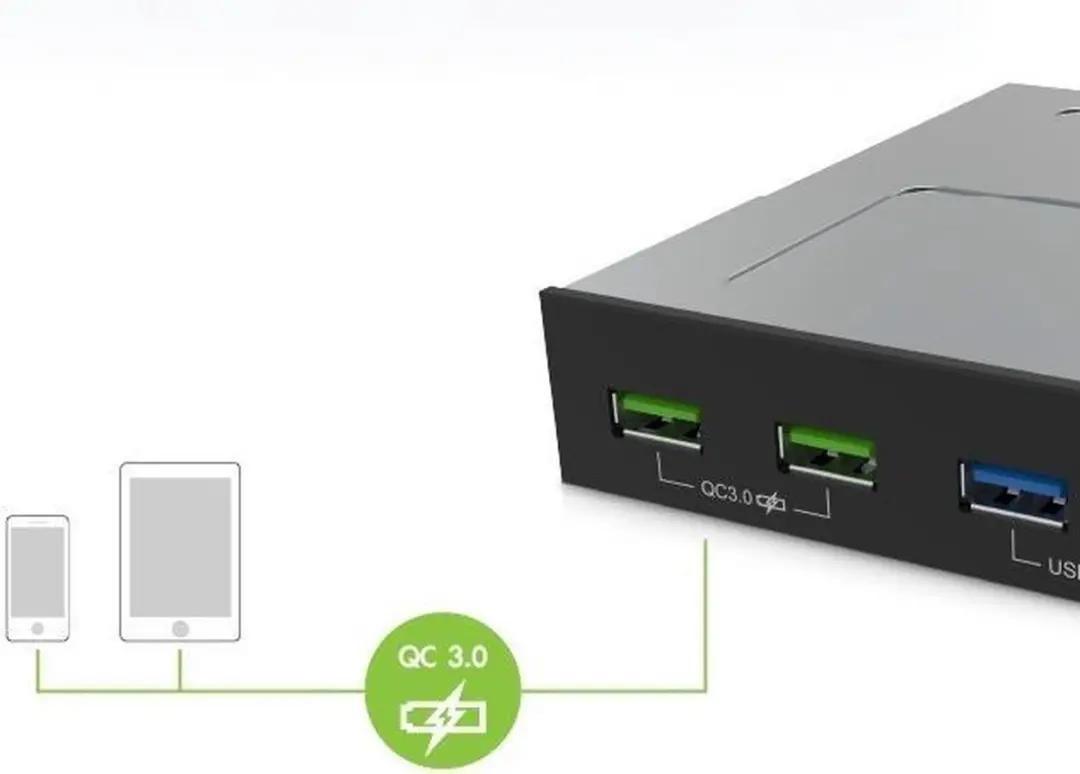 Akasa AK-ICR-34 USB-oplaadpaneel - Quick Charge 3.0 - afbeelding 5 van 6