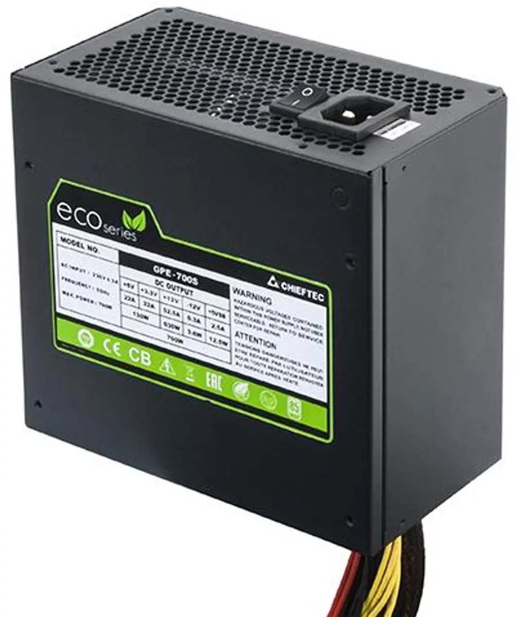 Chieftec GPE-600S 600W PC-voeding - Zwart - afbeelding 5 van 6