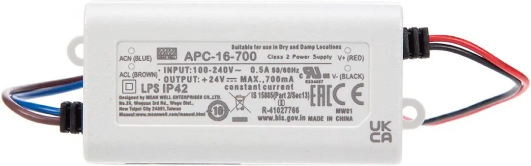 Mean Well APC-16-700 LED-driver - 700mA - 16W - afbeelding 3 van 6