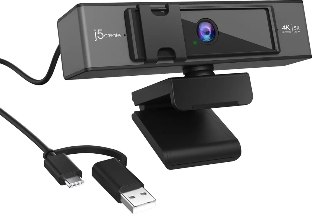 j5create JVCU435-N USB 4K Ultra HD Webcam - Zwart - afbeelding 3 van 6