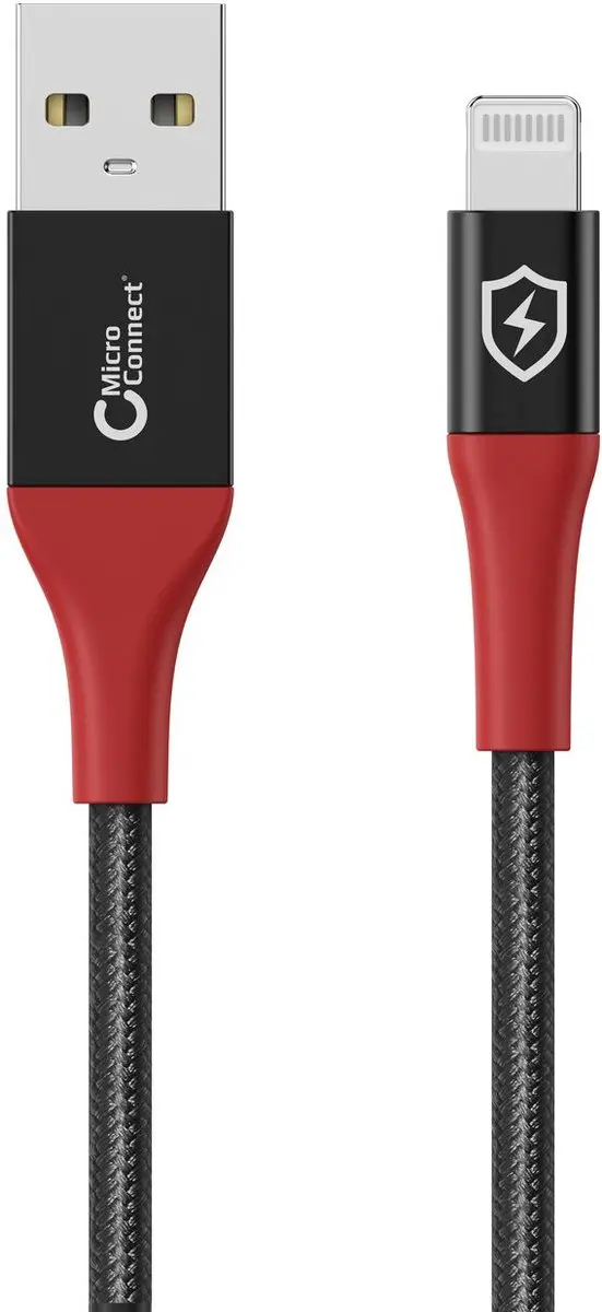 MicroConnect MC-ALIGHTNING-SC USB-A Lightning Kabel - Zwart - afbeelding 4 van 4