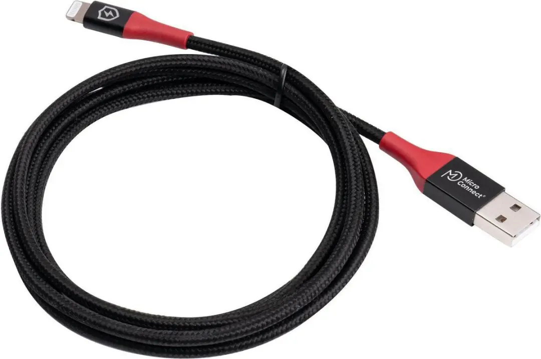 MicroConnect MC-ALIGHTNING-SC USB-A Lightning Kabel - Zwart - afbeelding 2 van 4