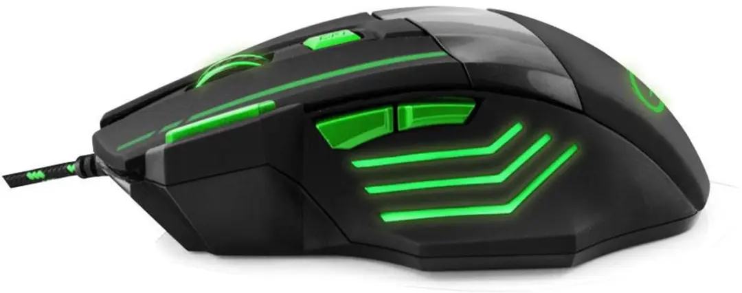Esperanza Wolf EGM201G Gaming Muis - Zwart/Groen - afbeelding 4 van 5