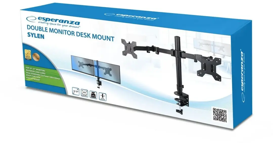 Esperanza ERW018 Monitorsteun 27" - Zwart - afbeelding 5 van 6