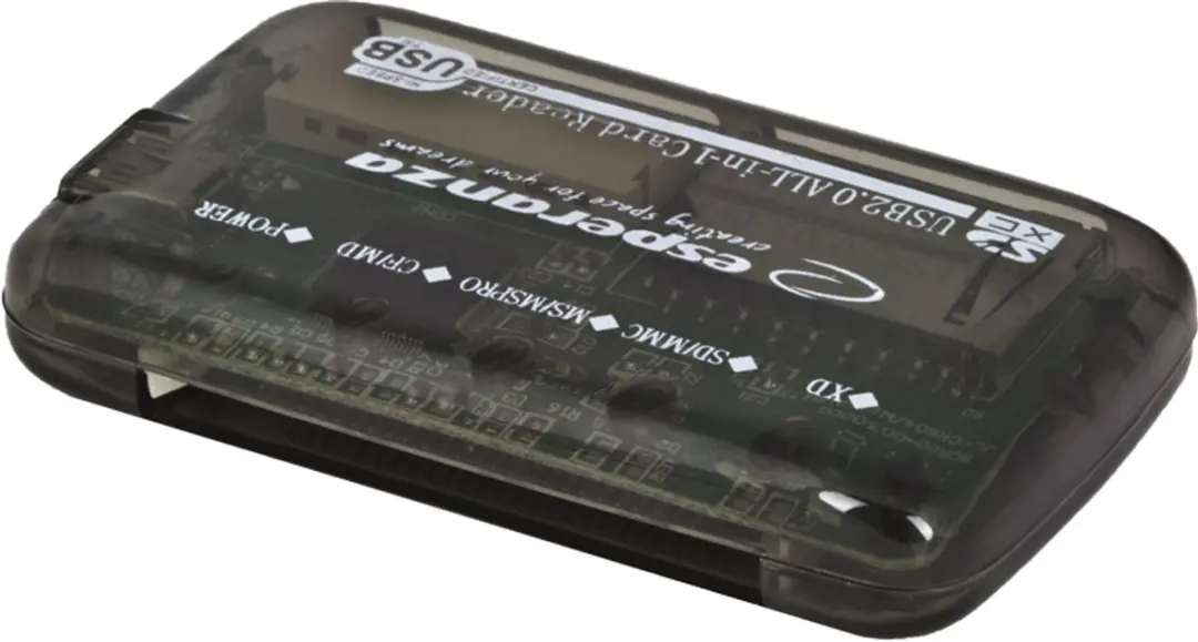 Esperanza EA117 Geheugenkaartlezer USB 2.0 - SDXC - Zwart - afbeelding 2 van 5