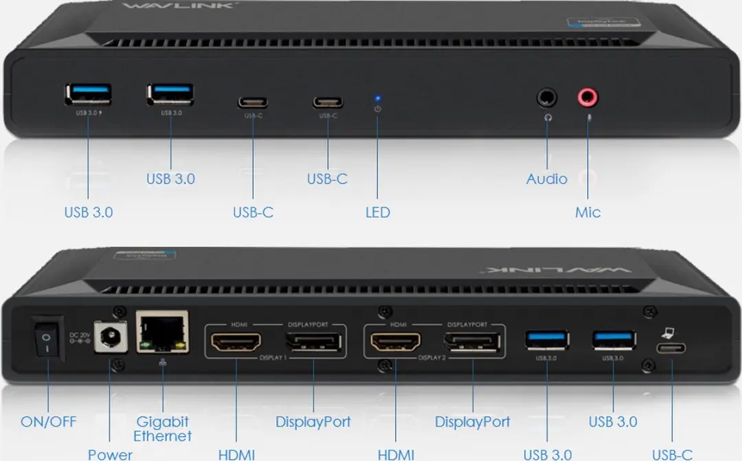 Wavlink USB-C Ultimate Docking Station met 2 x HDMI