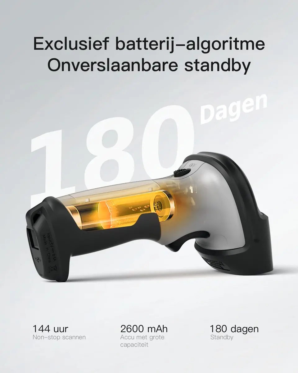 Inateck BCST-70 Barcodescanner Bluetooth - Grijs - afbeelding 4 van 6