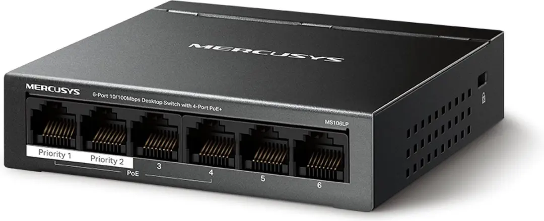 Mercusys MS106LP Netwerk Switch - 6 Poorten - Zwart - afbeelding 5 van 6