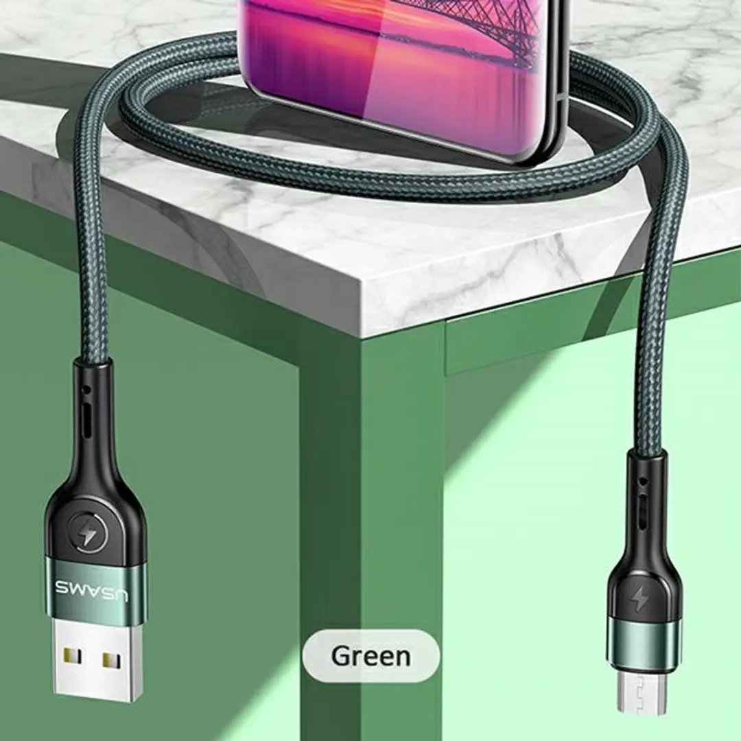 USAMS U55 Micro-USB Kabel SJ450USBSG02 - 1m - Groen - afbeelding 2 van 6