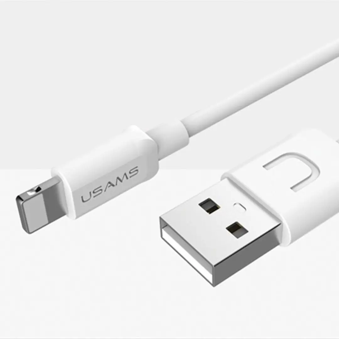 USAMS U-Turn Lightning Kabel 1m - 2A - Wit - afbeelding 2 van 6