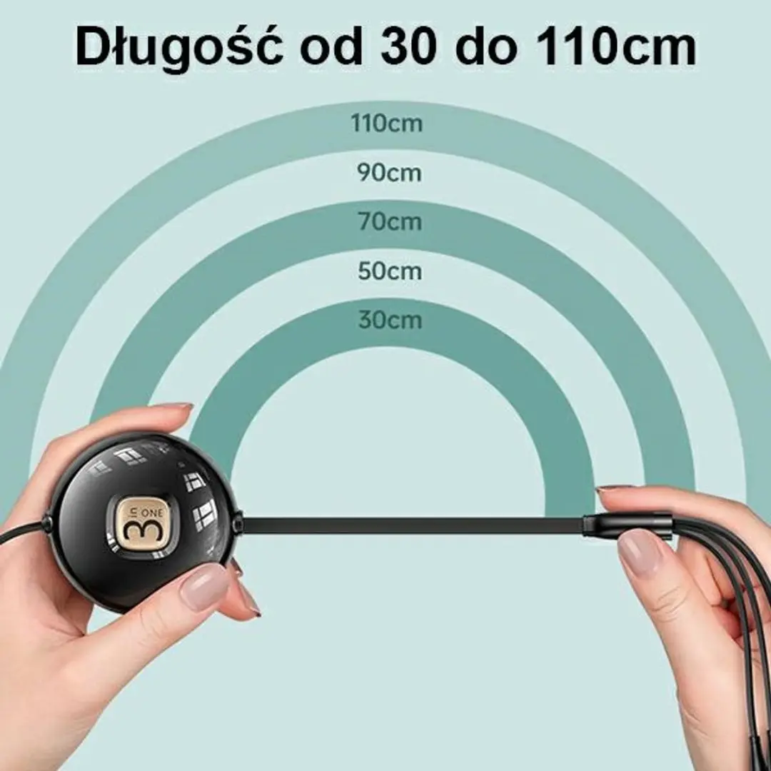 USAMS U69 3-in-1 kabel USB-C Lightning MicroUSB - 1m - Groen - afbeelding 6 van 6