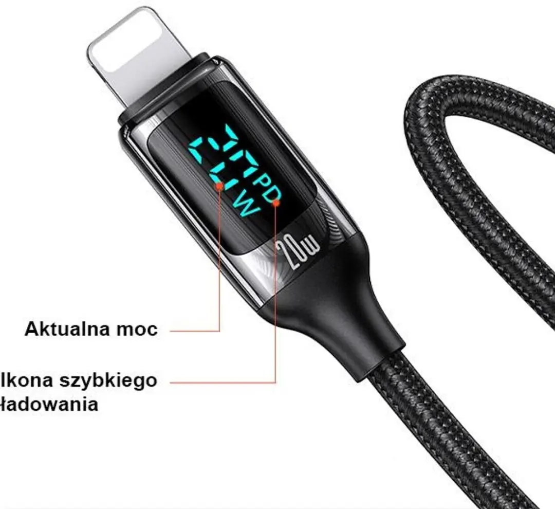 USAMS U78 USB-C naar Lightning Kabel - 20W - 1.2m - Wit - afbeelding 3 van 6
