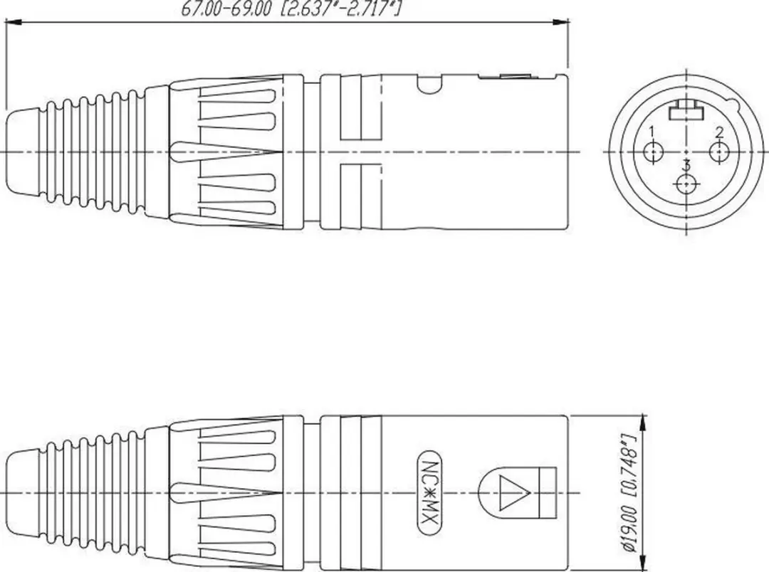 Neutrik NC3MX XLR Kabelstekker 3-polig vernikkeld - afbeelding 3 van 6
