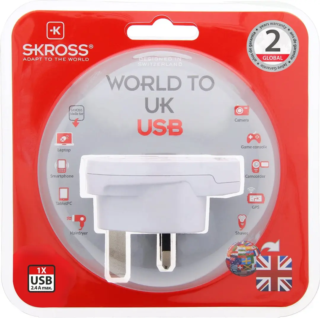 Skross USB-kabel USB 2.0 USB-A stekker 2.00 m Wit Rond SKCA0003A-C200CN - afbeelding 4 van 6