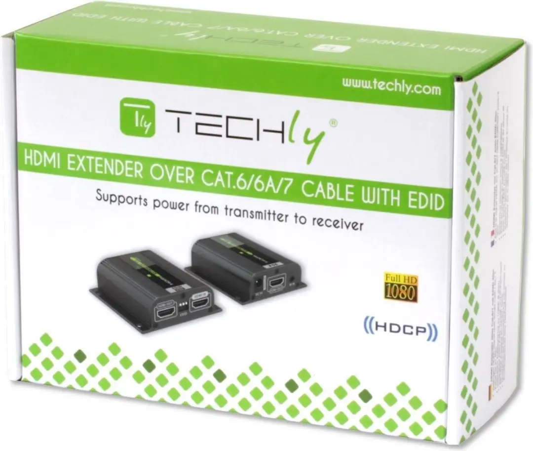 Techly IDATA EXT-E70POED HDMI Extender - Zwart - afbeelding 2 van 5