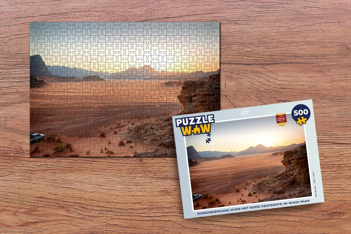 PuzzleWow Legpuzzel Zonsondergang Wadi Rum 500 Stuks - Multicolor