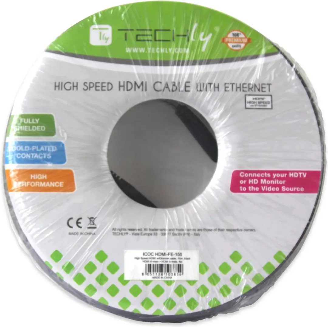 Techly HDMI kabel 15m ICOC-HDMI-4-150 - Zwart - afbeelding 4 van 6