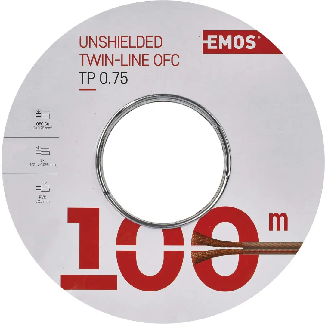 EMOS Ongeschermde dubbele kabel 2x0,75 mm, transparant, 100 m, S8307 - afbeelding 6 van 6