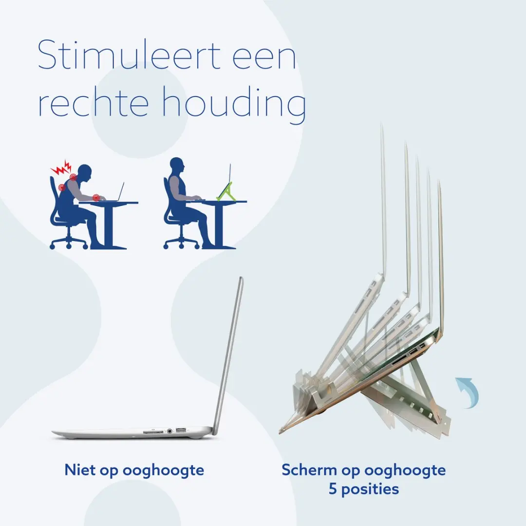 R-Go Tools Riser RGORISTSI Notebookstandaard - Zilver - afbeelding 3 van 6