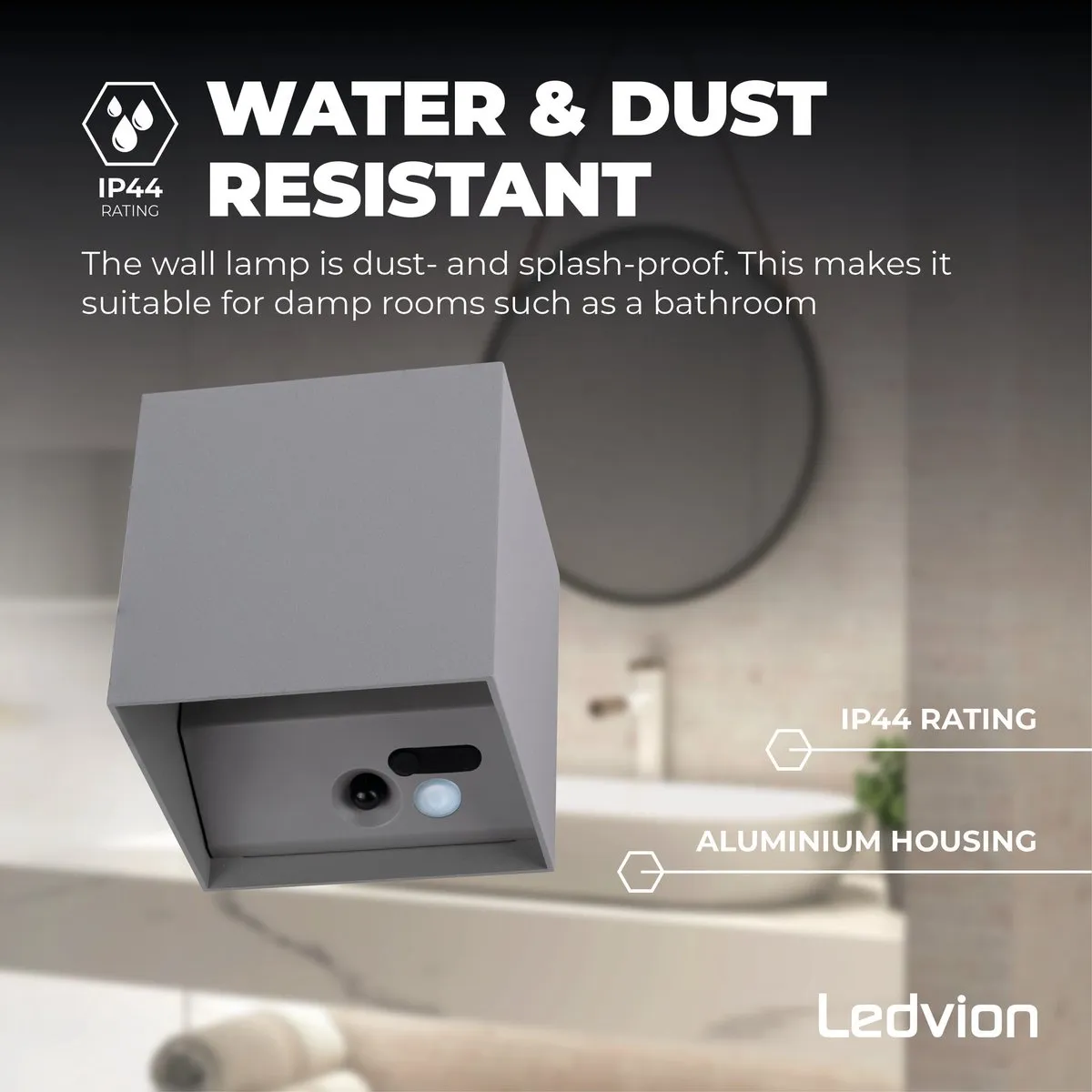 Ledvion USB Oplaadbare Wandlamp met Sensor 4400mAh - 3 Stuks Grijs