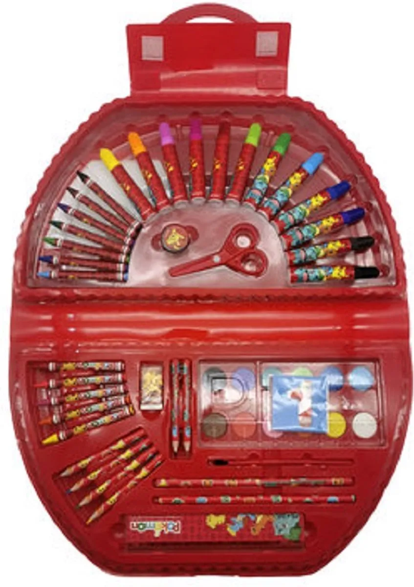 Pokémon Tekendoos Knutselset - 52 Stuks - Rood