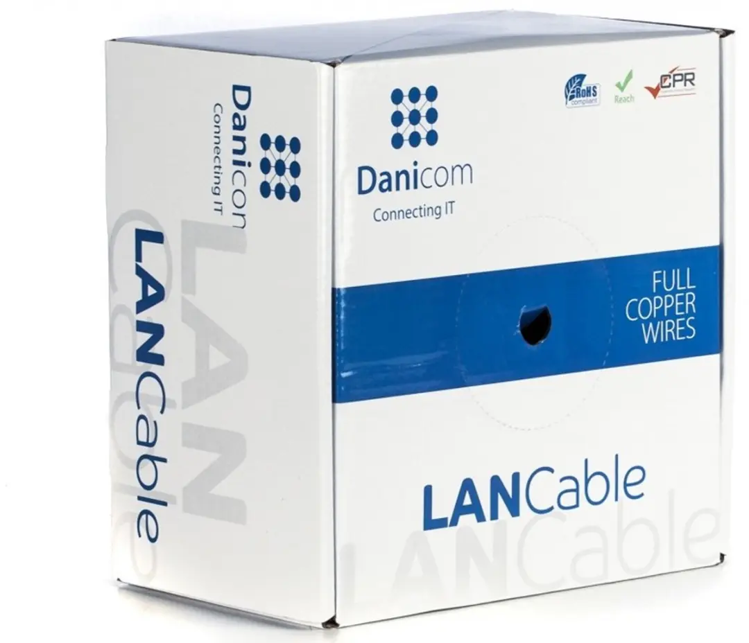 DANICOM CAT6A U/UTP 100 meter kabel op rol stug